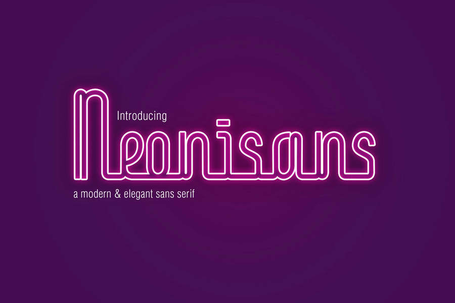 Neonisans – Font chữ LED Neon đơn nét, hiện đại và thanh lịch